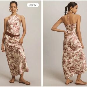 NWT By Anthropologie Halter Printed Maxi Dress
